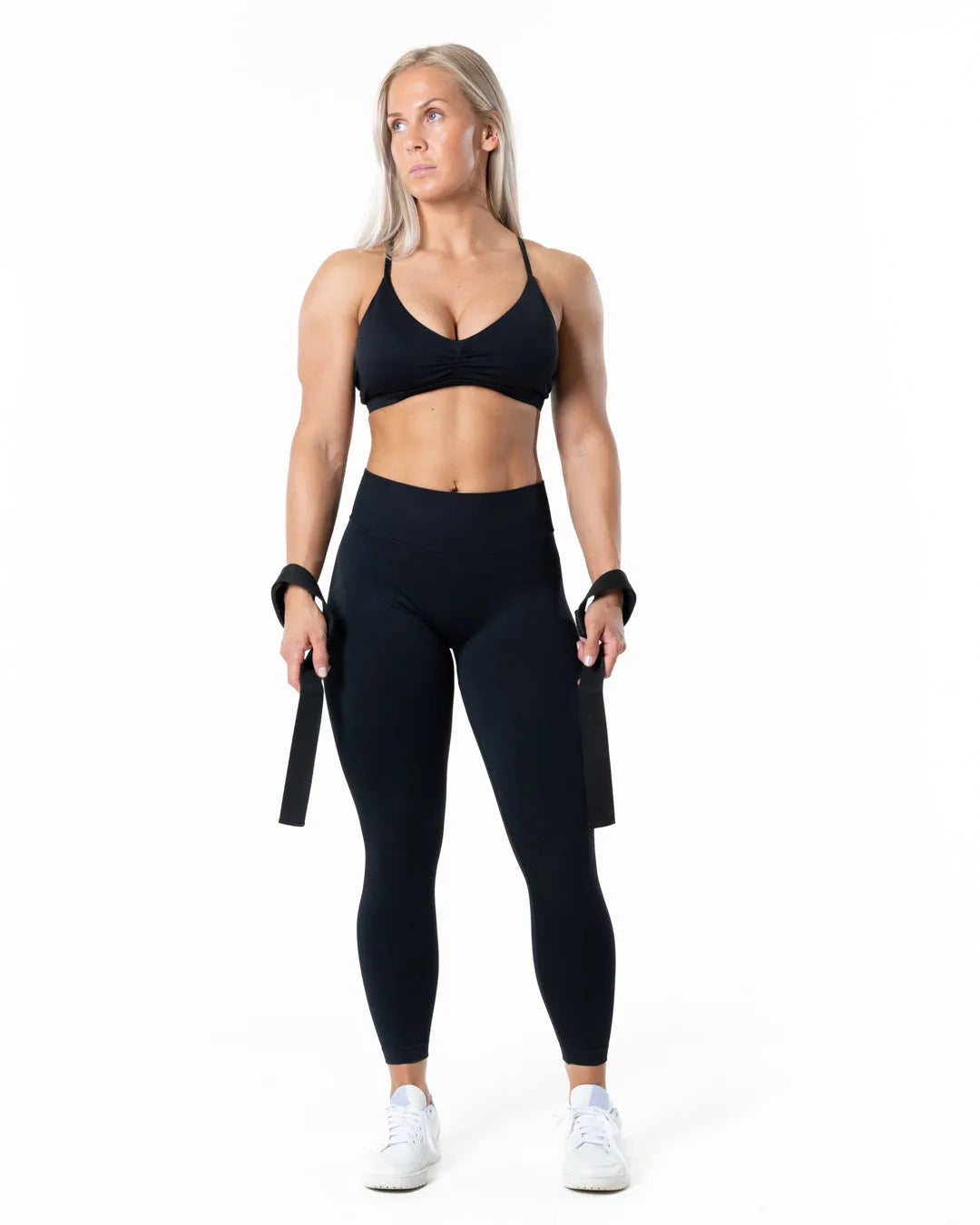 Aura Seamless Scrunch Tights - Black